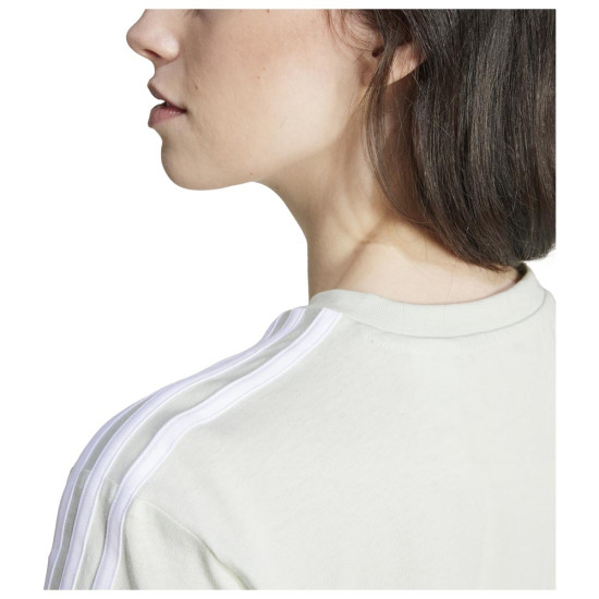 Adidas Γυναικεία κοντομάνικη μπλούζα Essentials 3-Stripes Single Jersey Cropped Tee